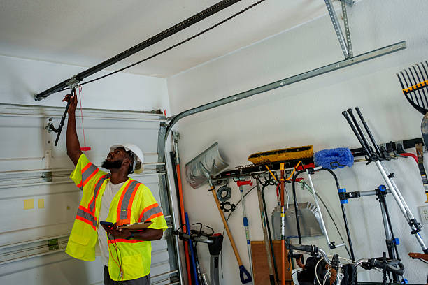 Professional Garage Door Panel Replacement technician working in The Plains, OH